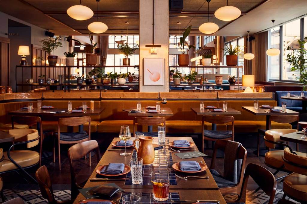 A variety of different seating options set up ready for diners in the restaurant
