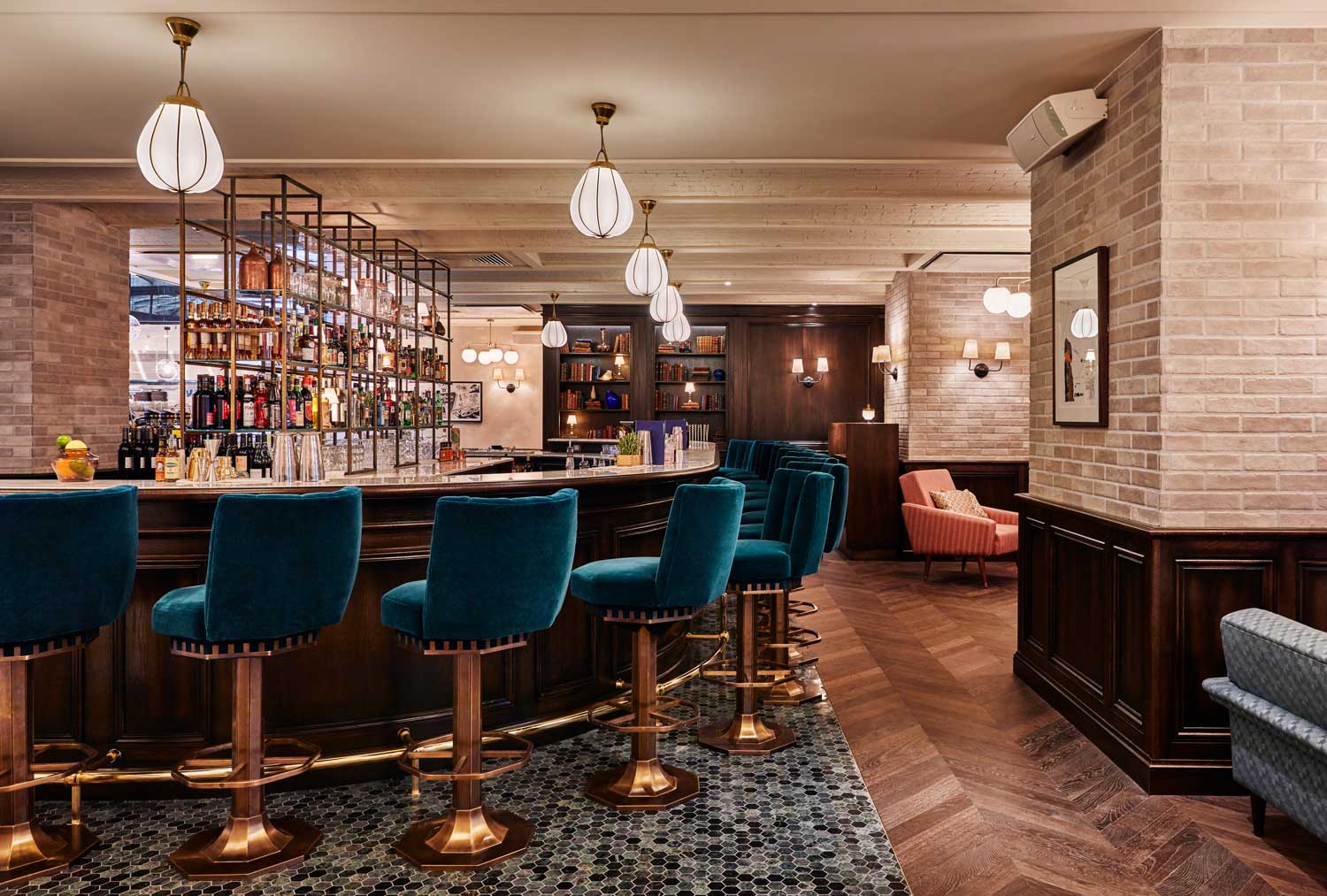 Rivié bar area in our Paris hotel