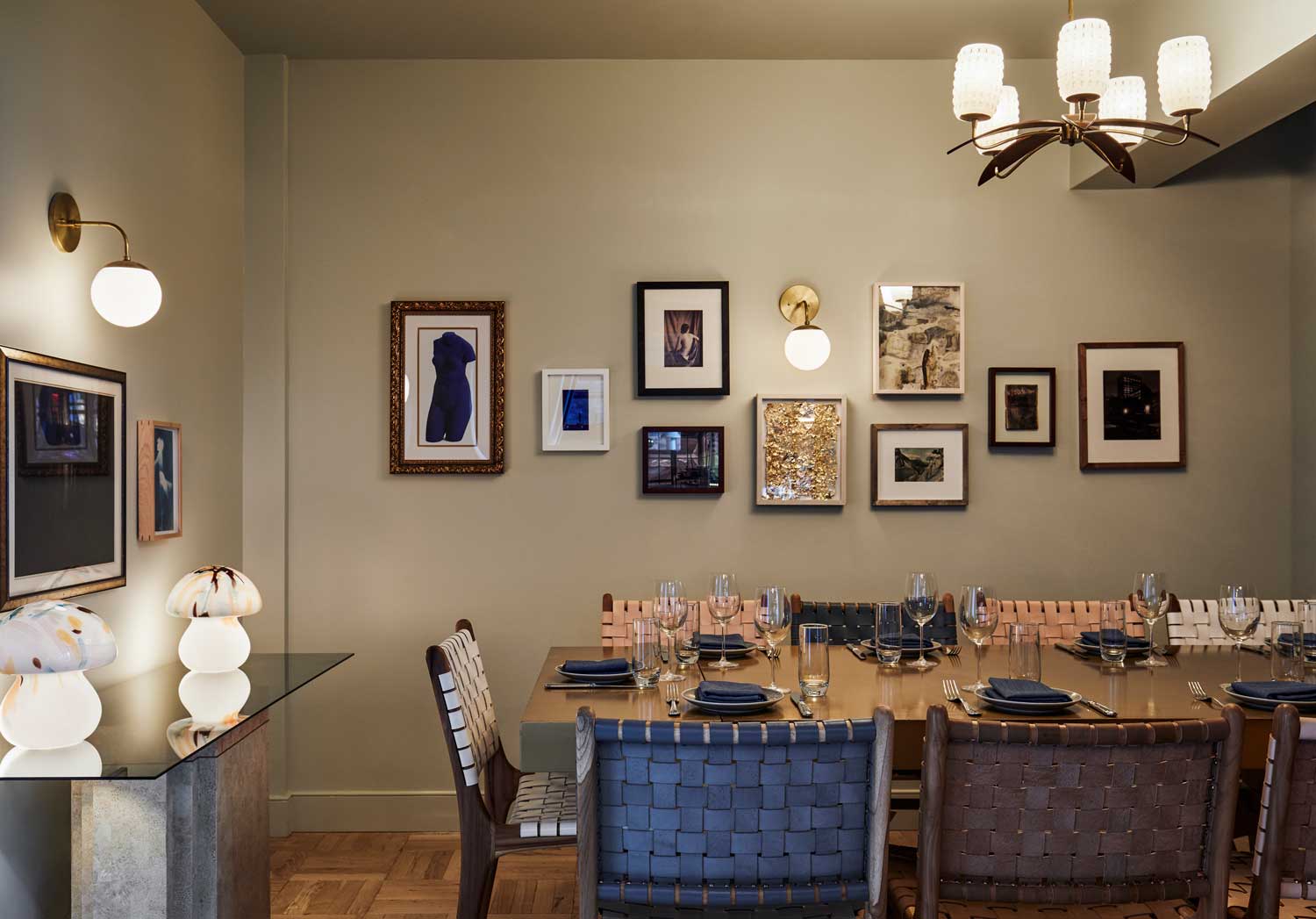 Table set up for private dining in The Apartment