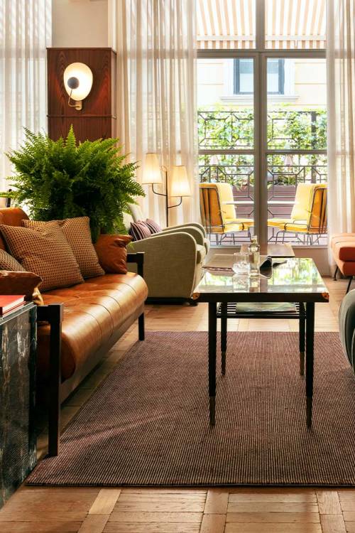 The lobby at The Hoxton Rome Italy.