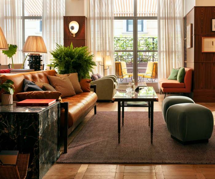 The lobby at The Hoxton Rome Italy.