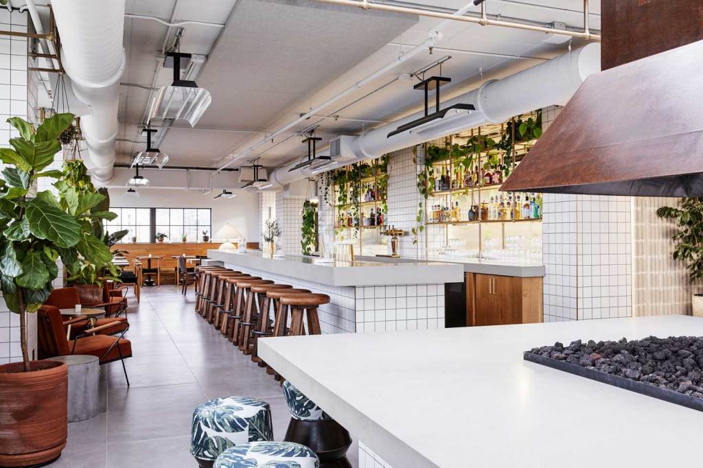 There are a variety of different seating types and even the bar area has trailing plants around it