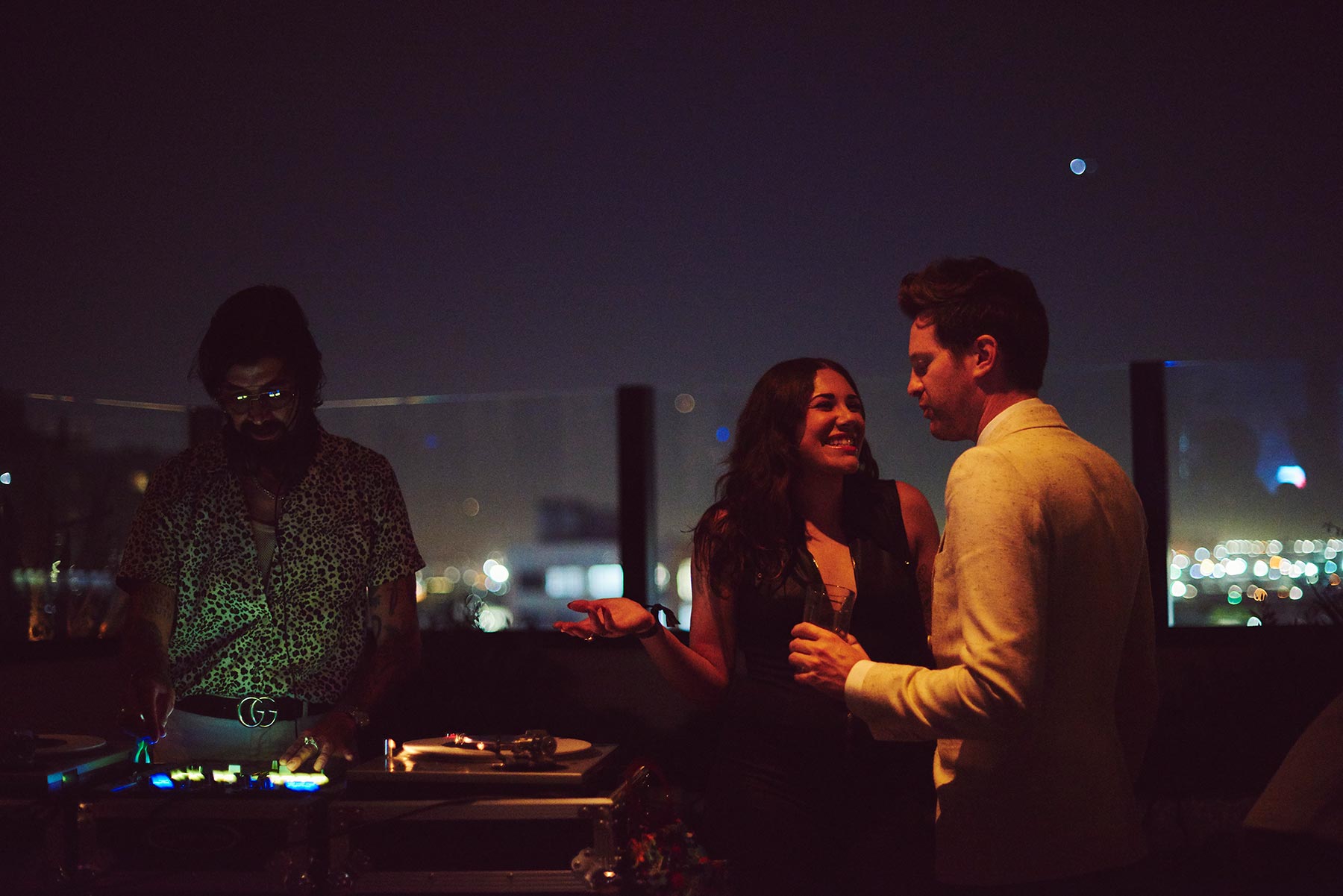 Couple enjoying the night at a party