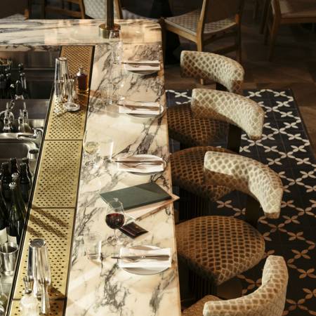 Tables at the bar at Albie