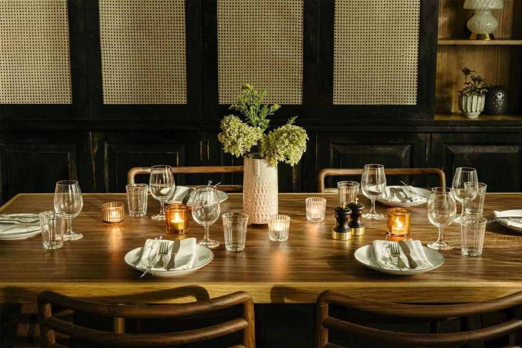 Room set up for private dining