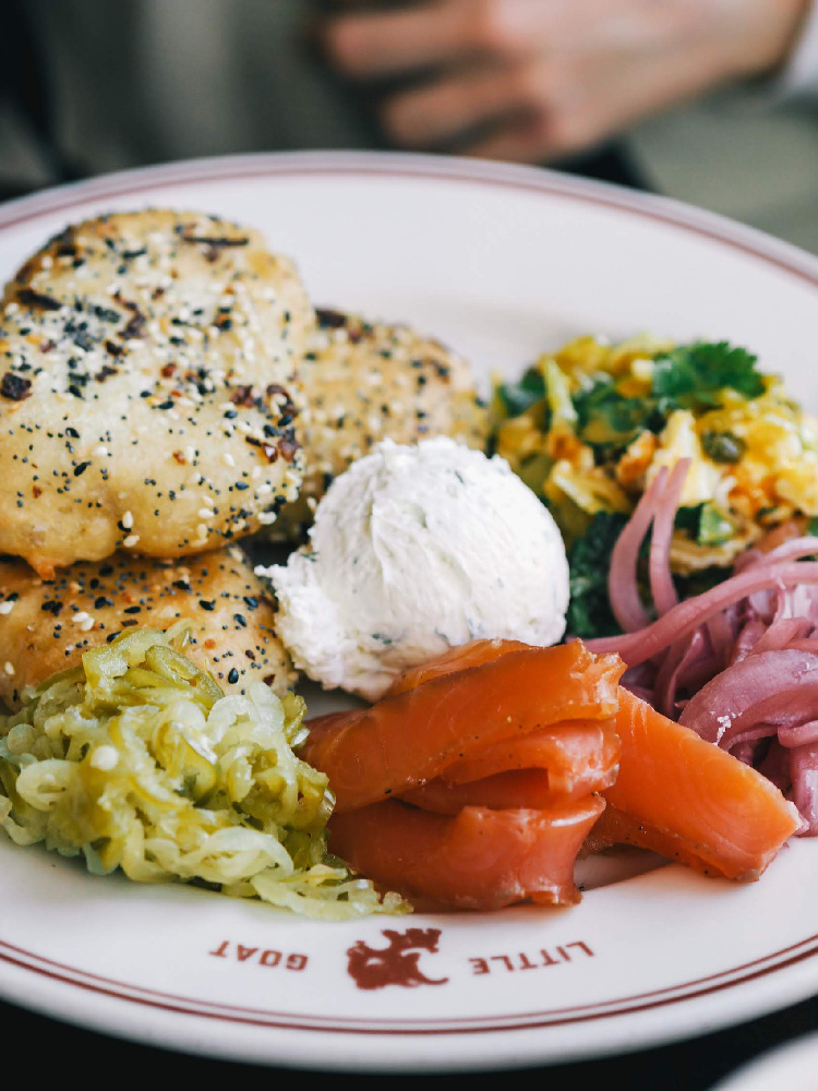 Plate of food served at The Little Goat restaurant