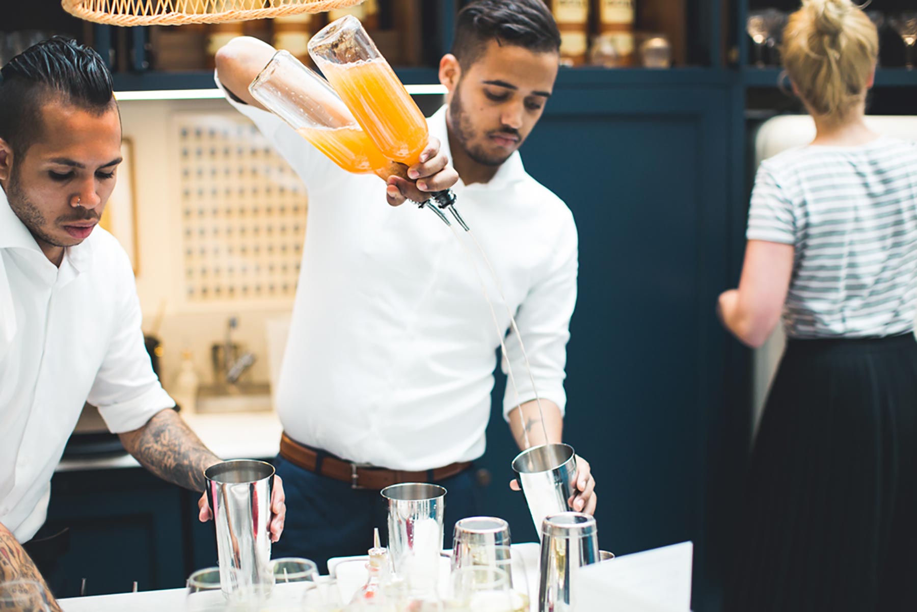 Bartenders at a party