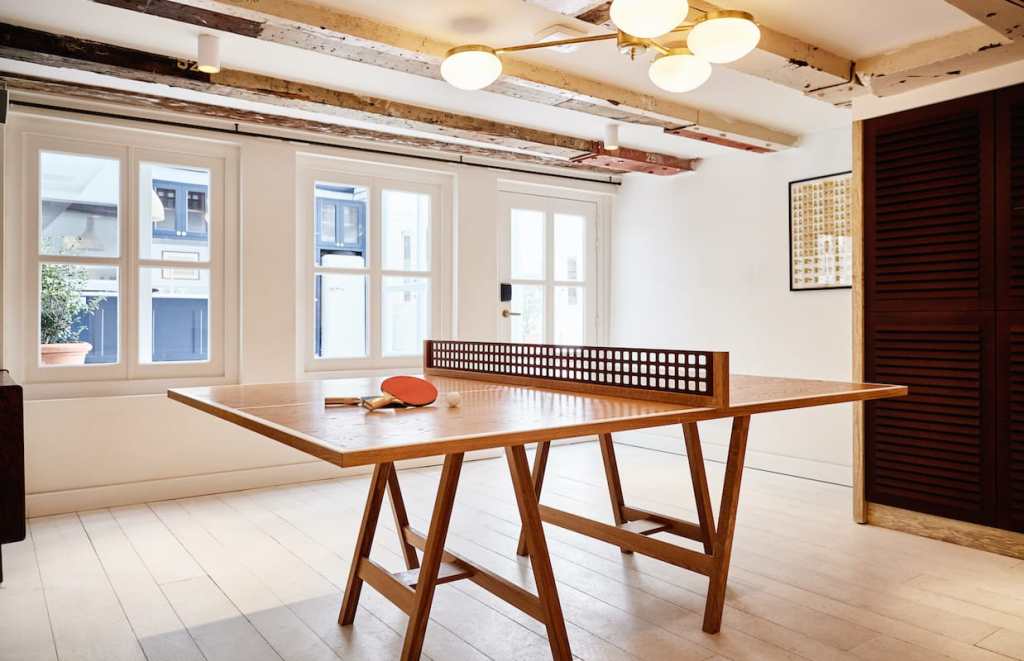 Ping pong table in the Games Room at The Hoxton, Amsterdam