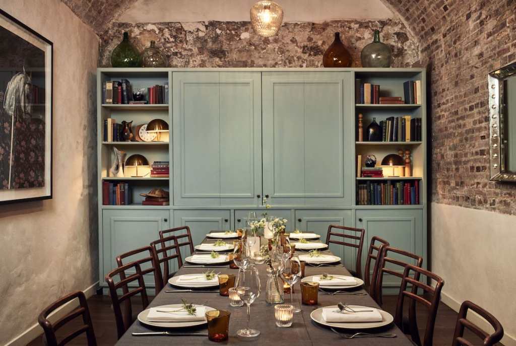 Private dining set up in La Loge