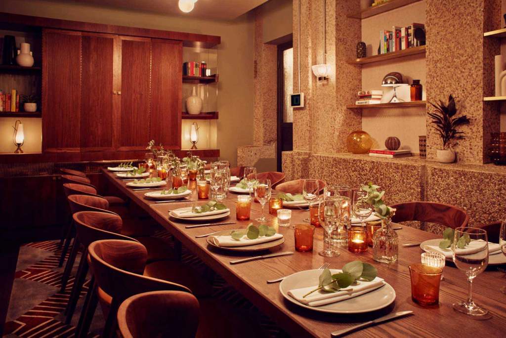 Conservatory set up for Private Dining event