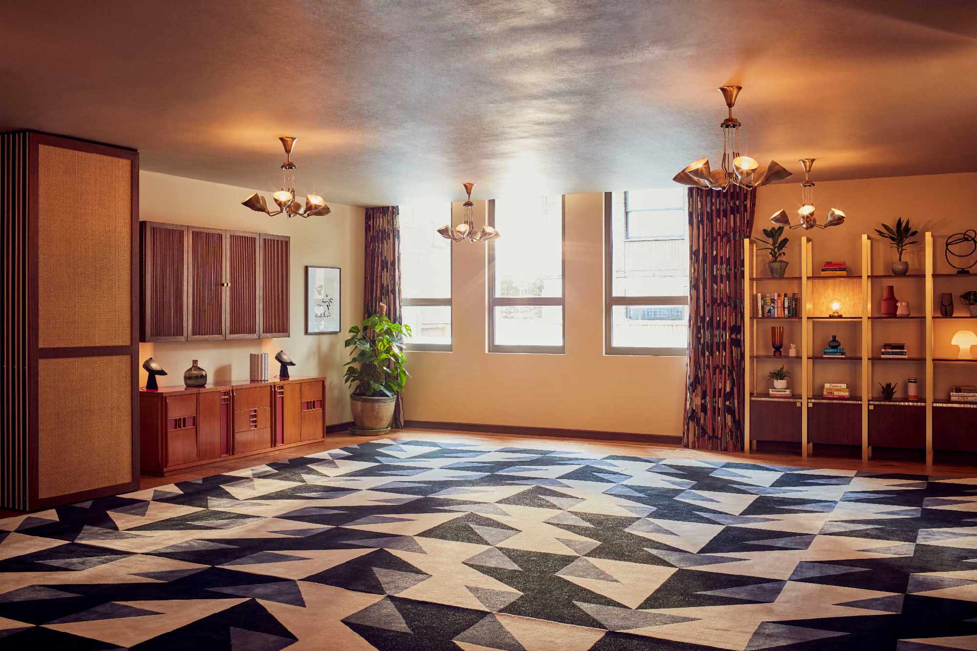 Living Room combined with Library to create a bigger event space