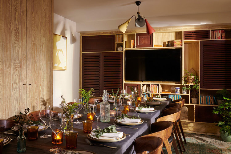 Library set up for Private Dining