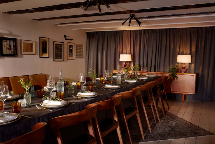 Living Room set up for private dining in Amsterdam