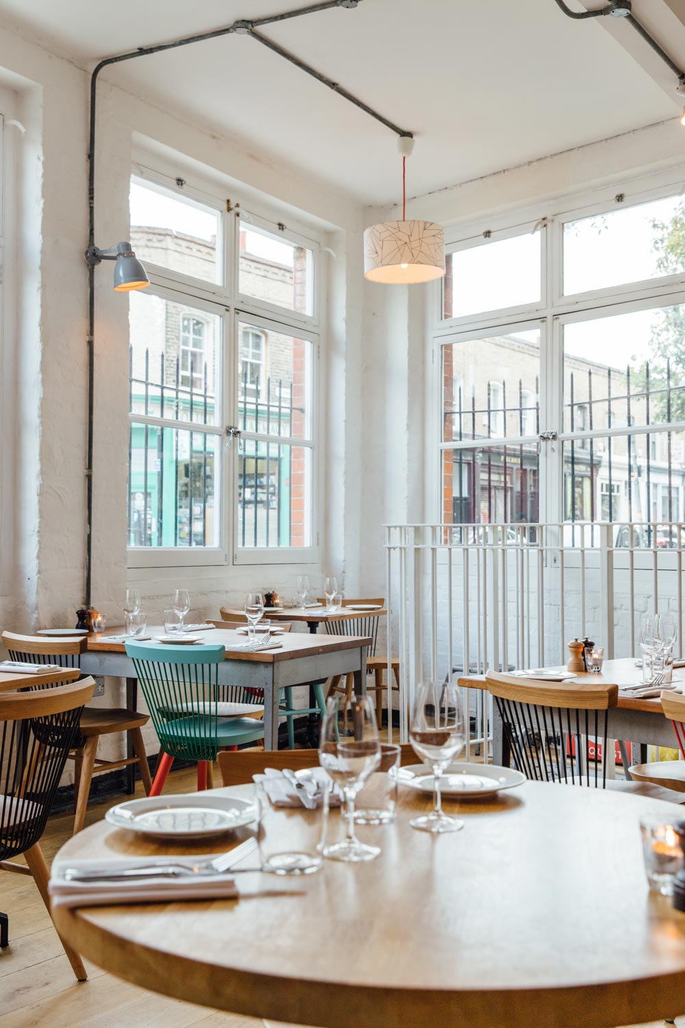 Empty tables in restaurant