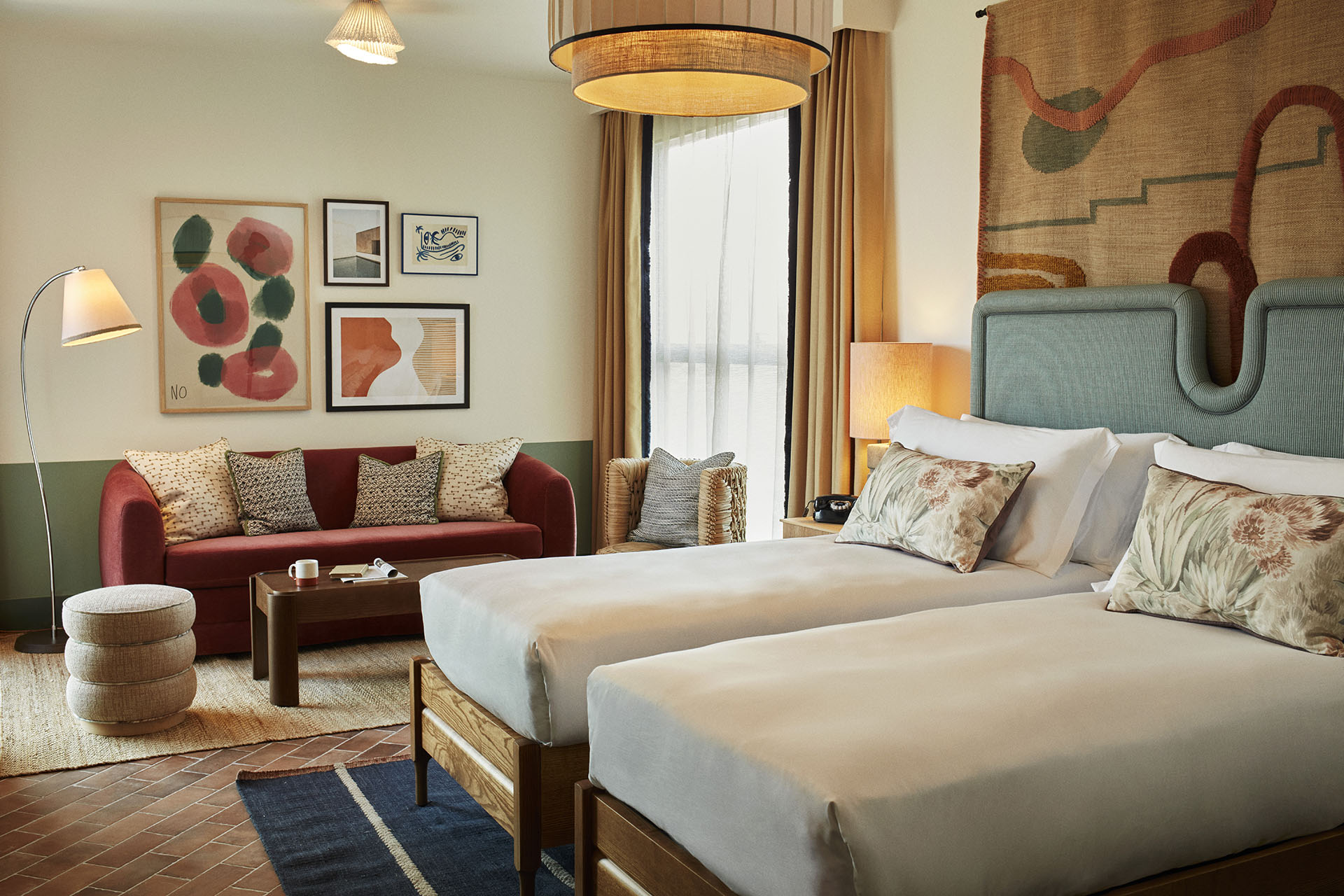 The room can be configured for two twin beds upon request, as shown in this photo