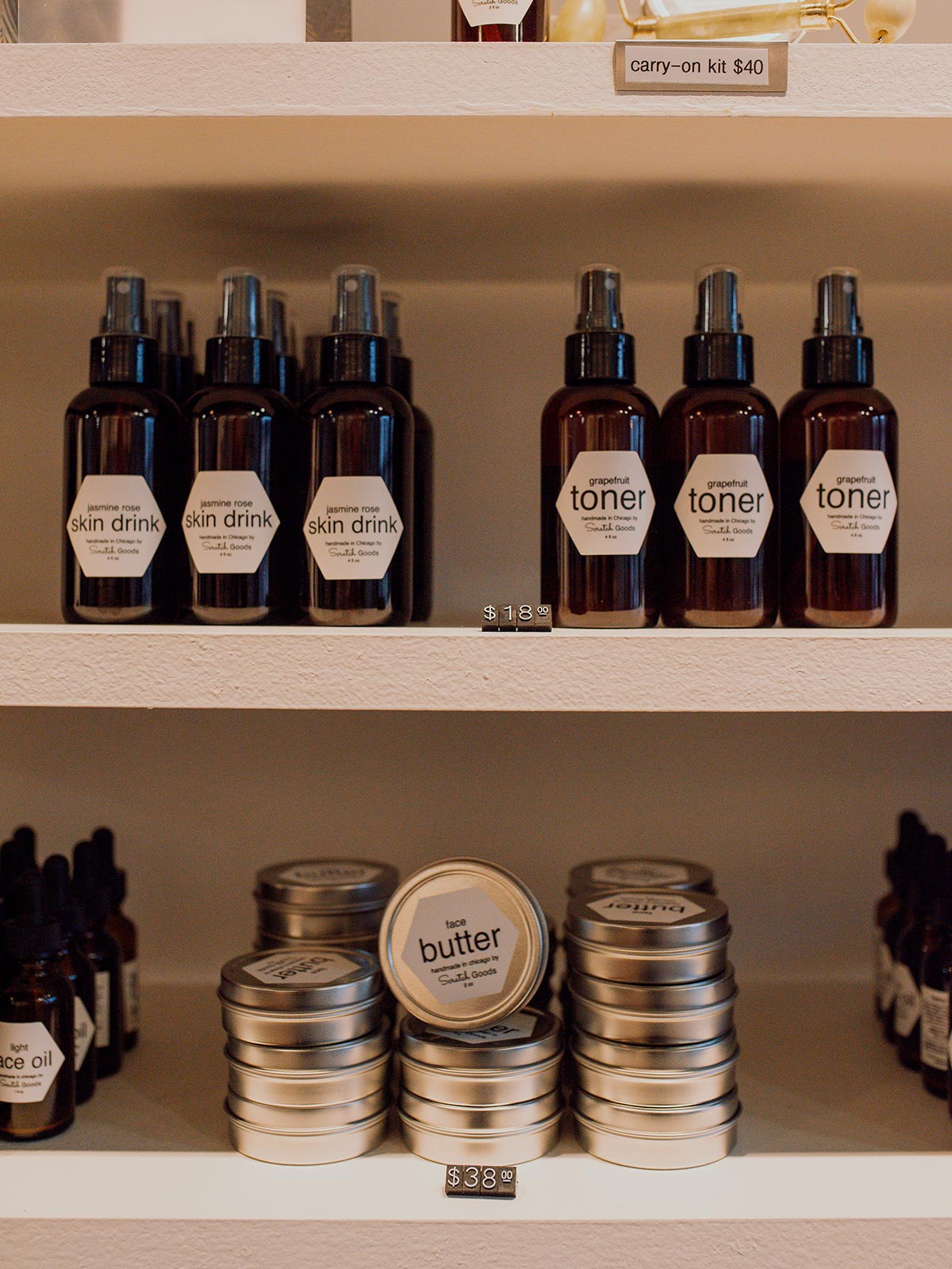 Skin mist and butter from Scratch Goods in Chicago.