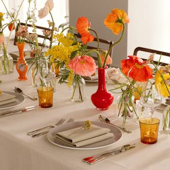 Flowers arranged for a wedding party at the Hoxton, Southwark