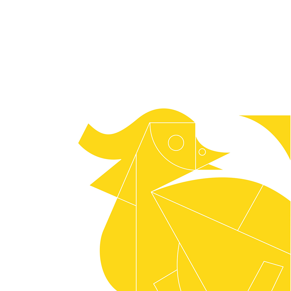 Yellow design on white background