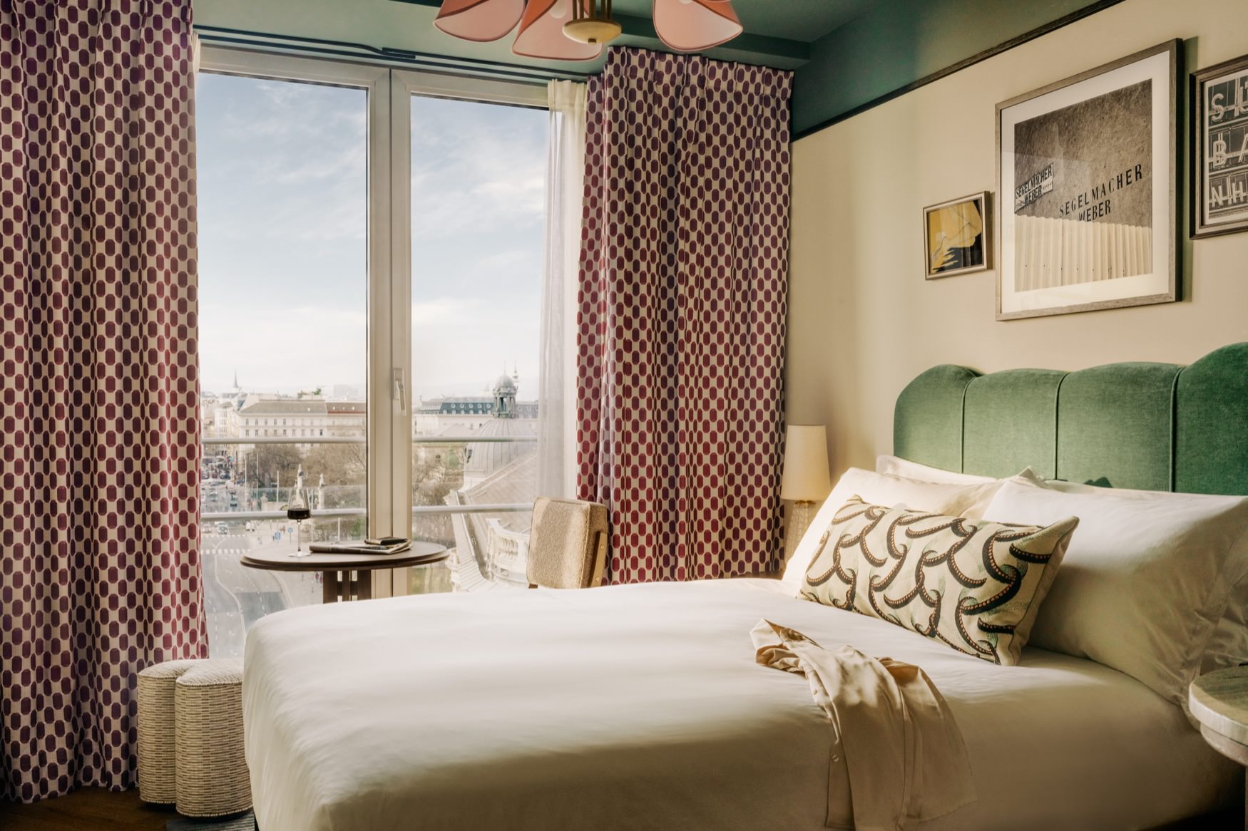 Side view of large bed and window in the cosy neighbourhood room