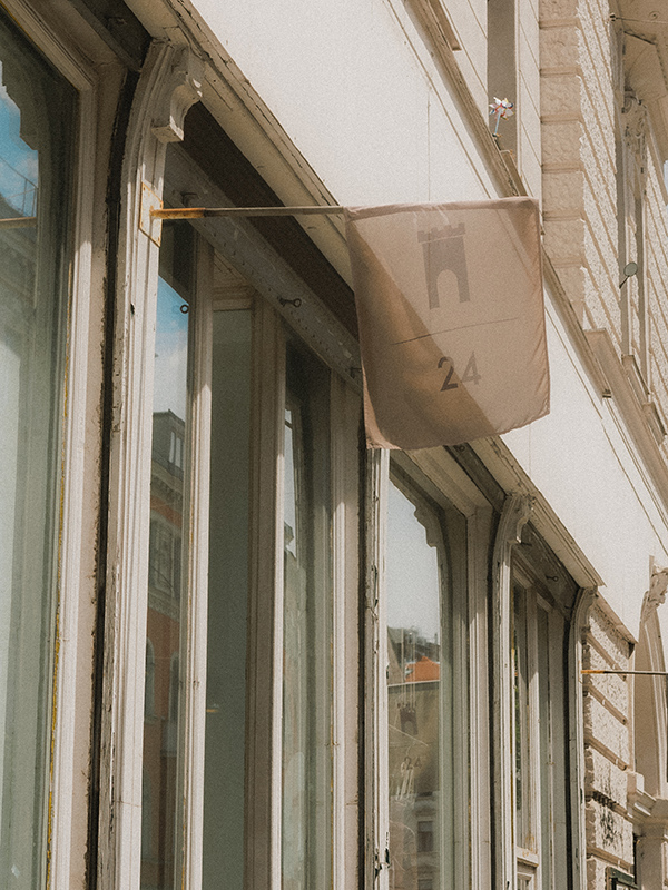 Artful shot of the sunlit street wall