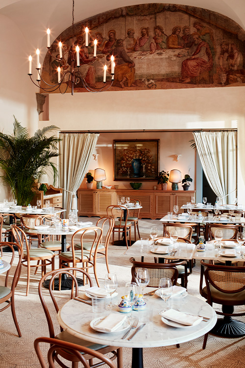 Alassio Winter Garden, featuring a high, bright ceiling and décor that pays homage to Italy.