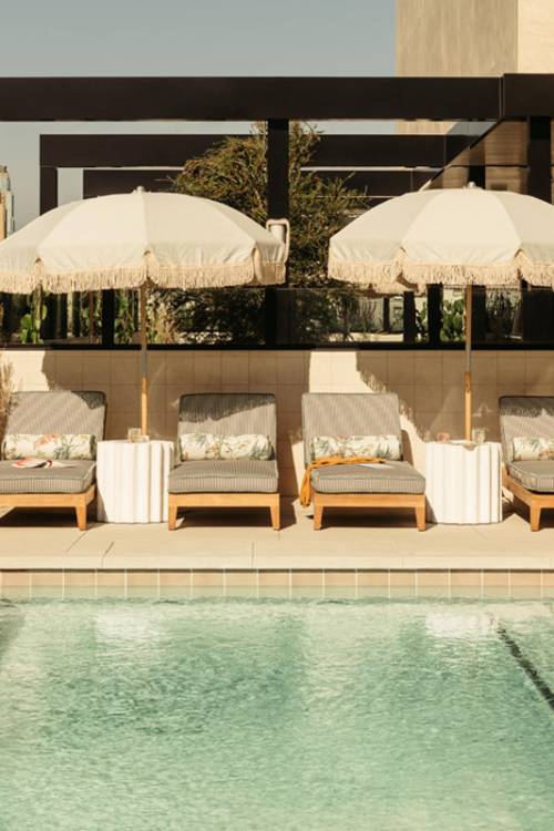 Rooftop pool in The Hoxton Downtown LA hotel